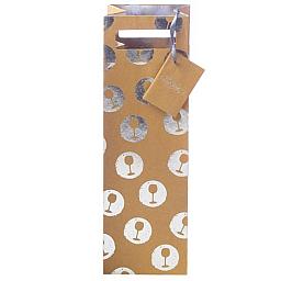 Tipsy Silver Kraft 1-Bottle Gift Bag